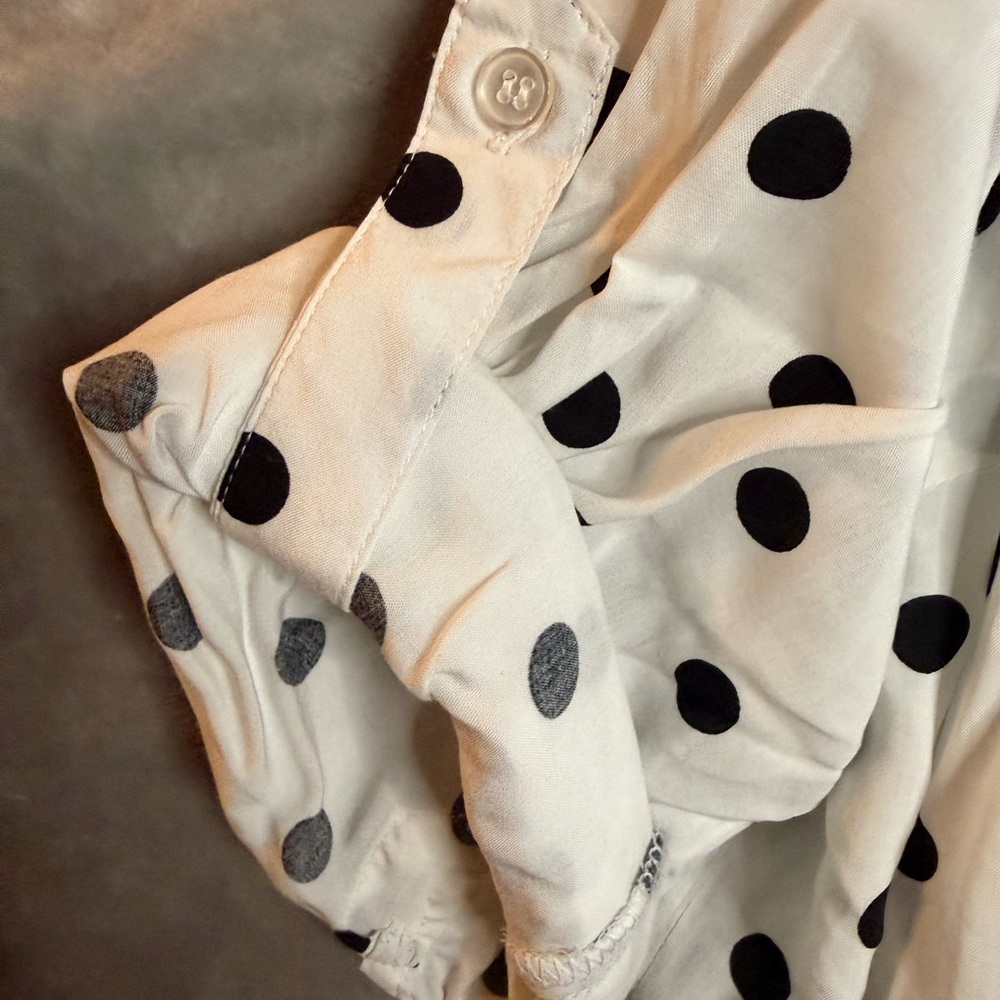 Velvet Heart White Button-Down Shirt with Black Polka Dots - Picture 4 of 8